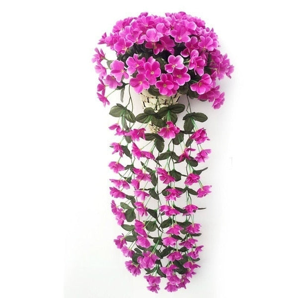 5-bladig orkidé, konstgjord blomma, festdekoration, simulering, konstgjord blomma, bröllop, jul, trädgård, vägghängande korgblomma Blue