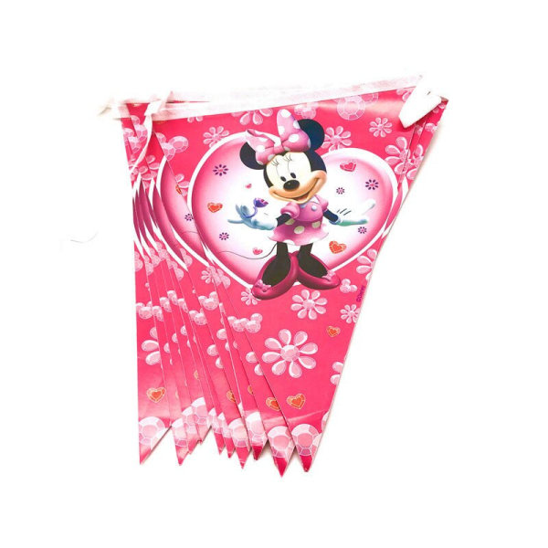Minnie Mouse Engangsservice Sæt Børnefødselsdagsfestartikler Papirtallerken Kop Serviet Flag Pige Pink Bryllupskage Dekoration Plate