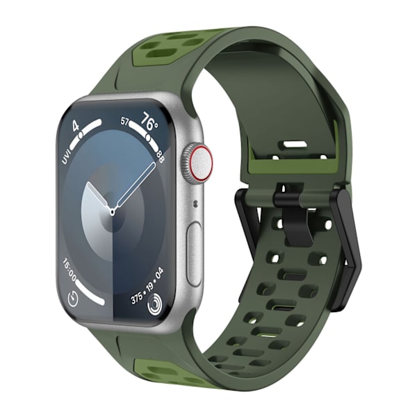 Kellon ranneke Apple Watch iWatch 42/44/45/49/46mm 0. sukupolvi, sotilaallinen vihreä