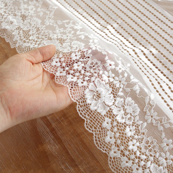 Fransk Romantisk Hvid Sort Blonde Bordløber Bryllupsdekoration Duge Black lace 120cm long