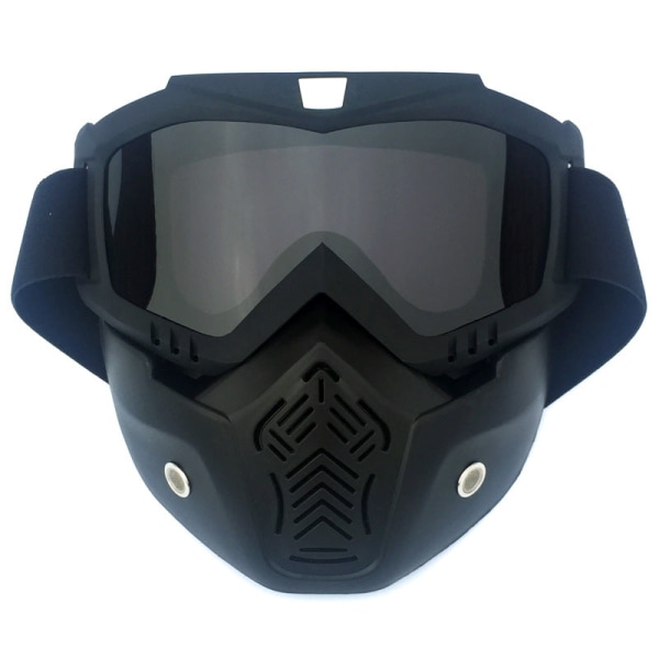 Utomhus snowboardmask Skoterskidglasögon Vindtäta dirtbike skyddsglasögon med munstycke Sand black frame dried 17cm