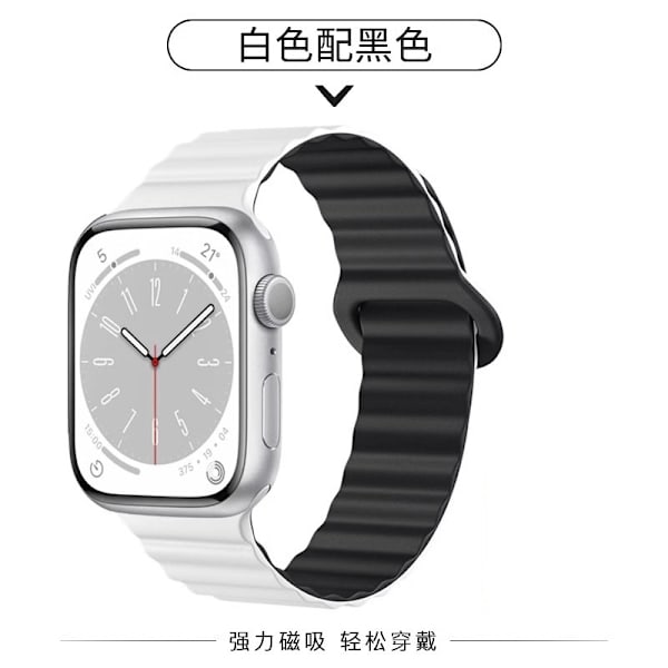 Urrem til Apple Watch iWatch Anvendelig: S3/2/1 42mm Hvid med sort