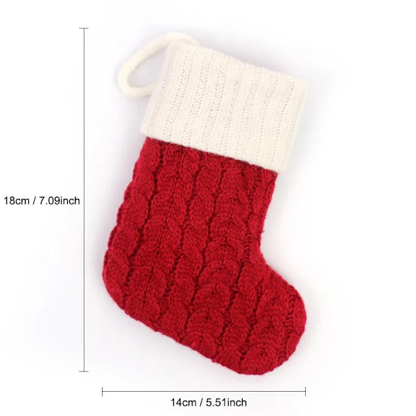 Hängbar Röd stickad Julstrumpa Snöflinga Bokstav Julstrumpa Julgranshängande Ornament 2024 Navidad Natal Xams No Pattern