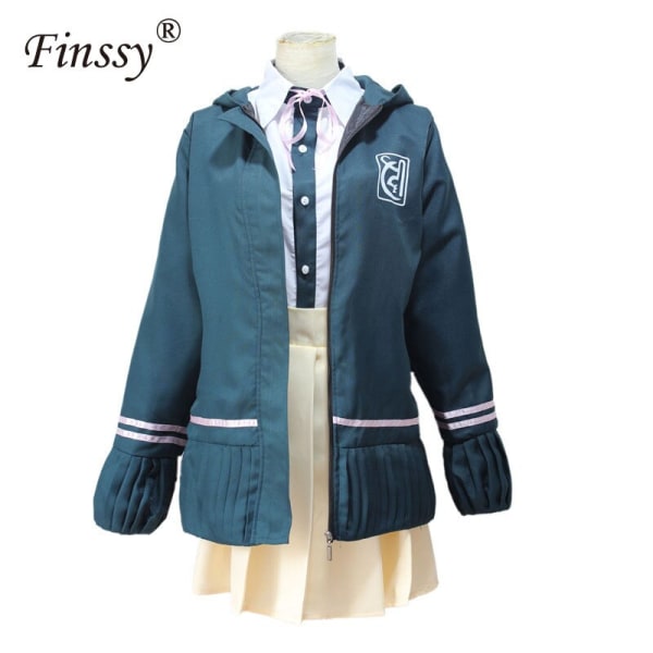 Gymnasieelever Uniform Anime Danganronpa Nanami ChiaKi Cosplay Kostume Langærmet Jakke Kort Nederdel Loli Nederdel Set 2 XXL