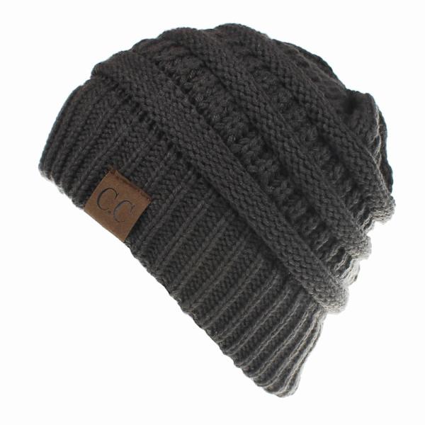 Ny Udendørs Hold Varm Vinter Uld Hat Akryl Åben Hue Med Hår Extensions Hat Til Mænd Og Kvinder Gray and white