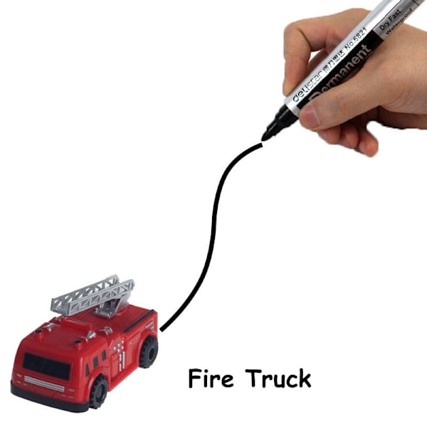 Magiske spor legetøj induktiv tank bil model bil robot pingvin følger linje du tegner intelligens udvikling børnelegetøj Fire Truck