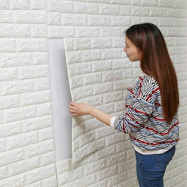 1/5/10 ST 70*38cm Skum 3D Stereo Självhäftande Tapet Anti-kollision Flexibel Förpackning Dekorativ Vattentät Väggpapper grön 1st 70*38cm green 1pcs 70*38cm