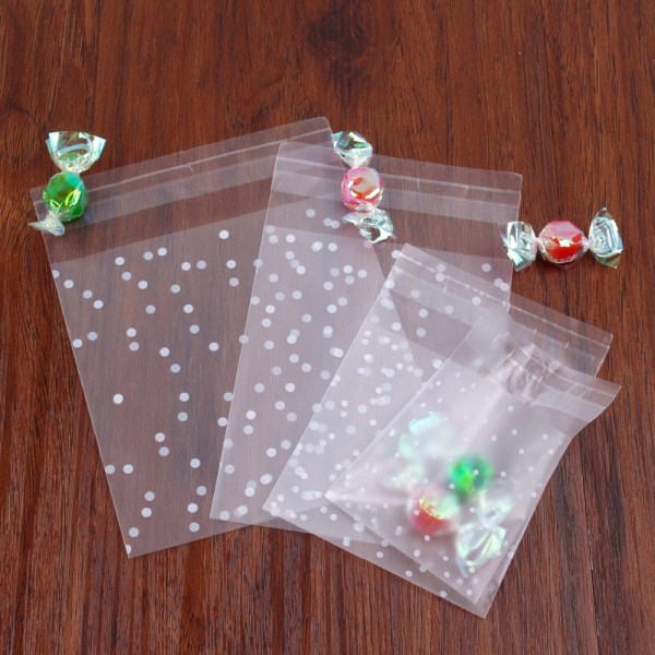 Bryllupspose Pakning Transparent Cellofan Slik Cookie Gavepose Juleposer Frostet OPP Fødselsdag Slik Emballage Pose Pung Circle 500pcs