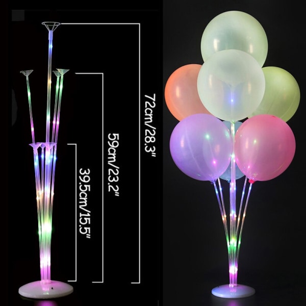 7/11/19 Putkipalloteline Ilmapalloteline Pylväs Konfettipallo Lasten Syntymäpäiväjuhlat Babyshower Häät Koristelutarvikkeet 1set LED stand a