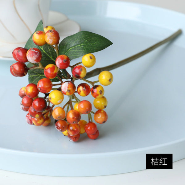 Buntede Grener Fu Lu Guo Hill Frukt Dekorativ Blomsterarrangement Tilbehør Jul Små Bær Black