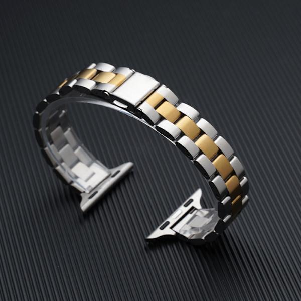 Klockarmband för Apple Watch iWatch för 38/40/41 silver guld