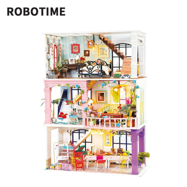 Robotime Rolife DIY Dockhus Trä Miniatyrhus Handgjorda Leksaker Födelsedagspresent AS  photo DGF03