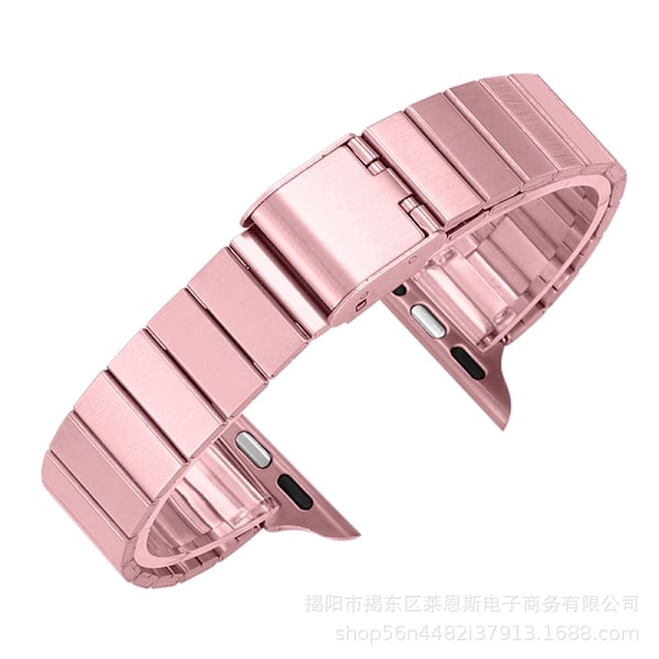 Kellon ranneke Apple Watch iWatch -kelloon, sopiva koko 42-44-45-49mm PG-Rose Pink 14 litteää bambuosaa