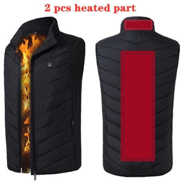 13 områden Uppvärmd väst Herr Jacka Uppvärmd Vinter Dam El USB Värmare Tactical Jacka Man Thermal Body Warmer Coat 6XL 4 Areas Heat Black XL