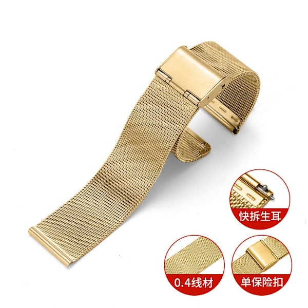 Klockarmband för Apple Watch iWatch Tillämpligt klockarmband 38-40-41 Guld enkelspänne 0.4 linje
