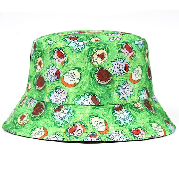 Pickle Rick Bomuld Ny Bucket Hat Rick Fiskehat US Anime Bomuldstryk Fisker Bob Hat Sol Fiske Boonie Hat 01 56-59cm