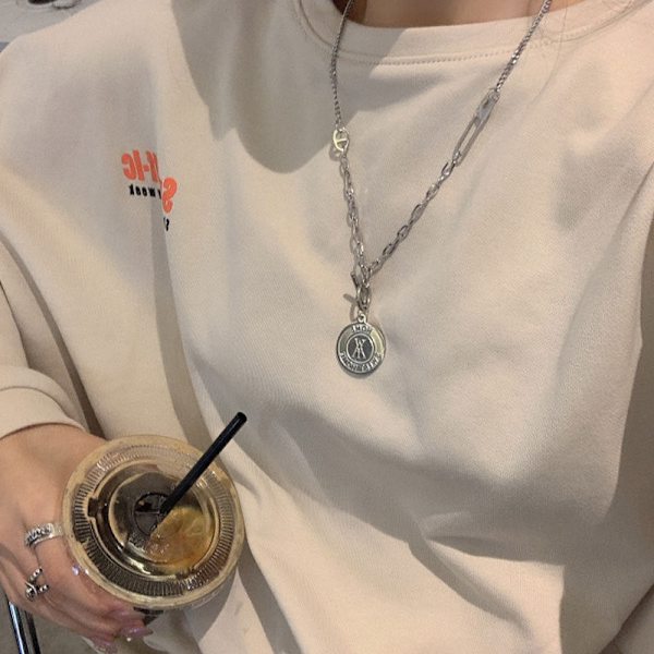 INS Stil Titanstål Dubbellagers Halsband Hip Hop Herr- och Dam T-shirt Accessoarkedja XL1451