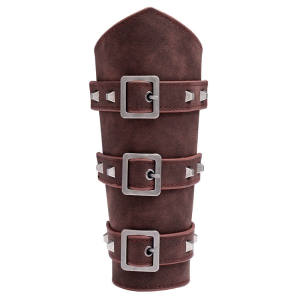 Läderarmband för män Handskydd Personlighet Brett Läder Punk Ridande Armskydd Brown