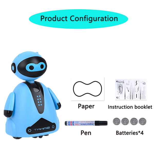 Magiske spor legetøj induktiv tank bil model bil robot pingvin følger linje du tegner intelligens udvikling børnelegetøj robot blue