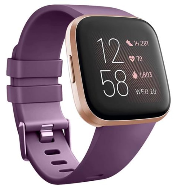 Armband för Fitbit Versa 2 Versa Band Mjuk TPU Ersättningsarmband för Fitbit Versa 2 Versa Lite Klockarmband Purple Size S For Versa 1 2