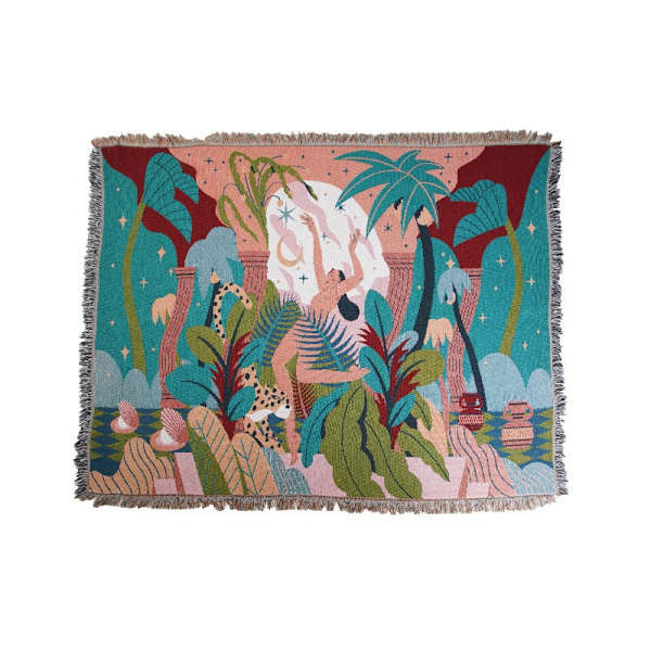 Textile City Forest Dancer Pläd Två Sidors Sofföverdrag Cobertor Tofs Dammskydd Luftkonditioneringsfiltar För Säng Forest 130x160cm