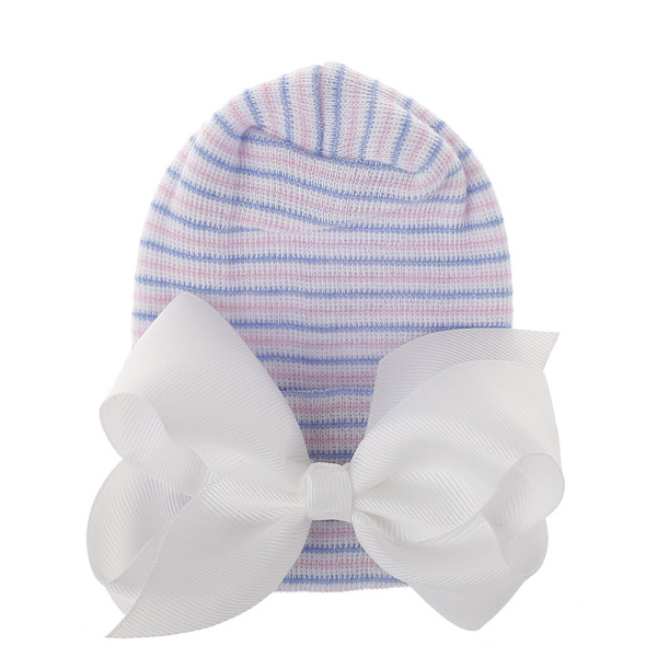 Babyhue Vinterhue Beanie Dobbeltlags Fortykkede Sløjfehue Baby Ny Hospitalshue #7 gray knot gray cap Average size