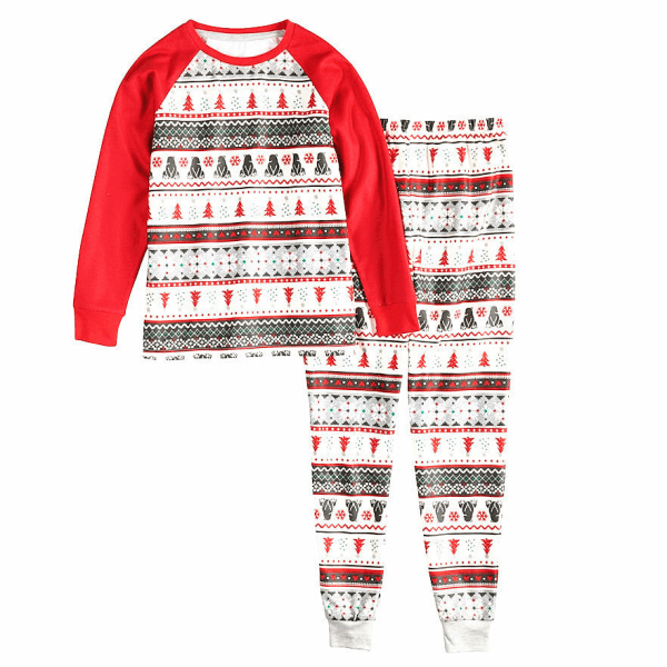Julpyjamas Matchande Familjepyjamas Amoi Förälder-Barn Kläder Hem Pyjamas Mode Mönster Förälder-Barn Kläder Parent-Child outfit 儿童6T