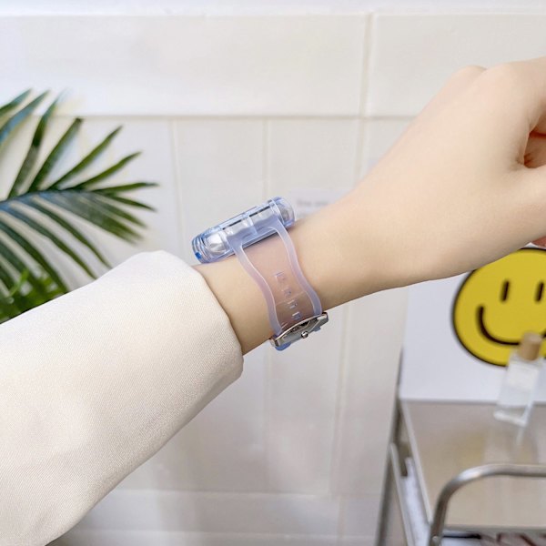 Klockarmband för Apple Watch iWatch 10:e generationen/46mm transparent blå