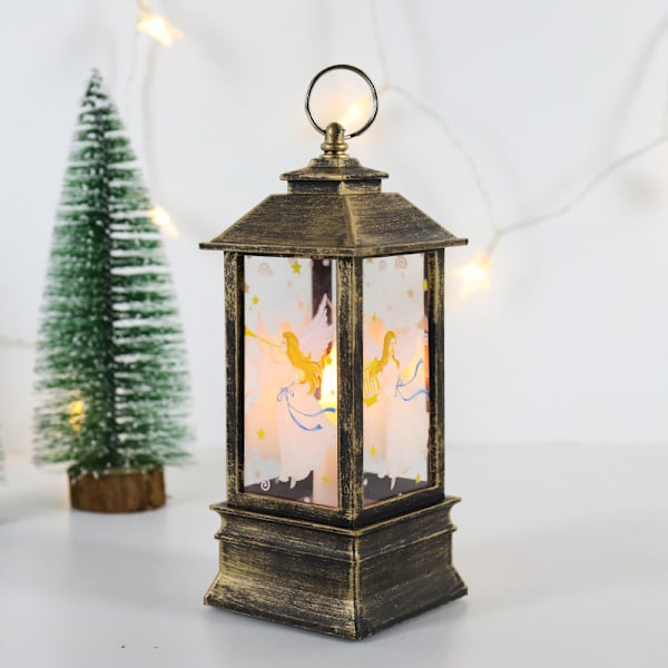 Jul Stormlykt Lysestake Lampe Liten Nattlampe Gammel Snømann Dekor Liten Nattlampe Skrivebordsdekorasjon Small brush Goldeer