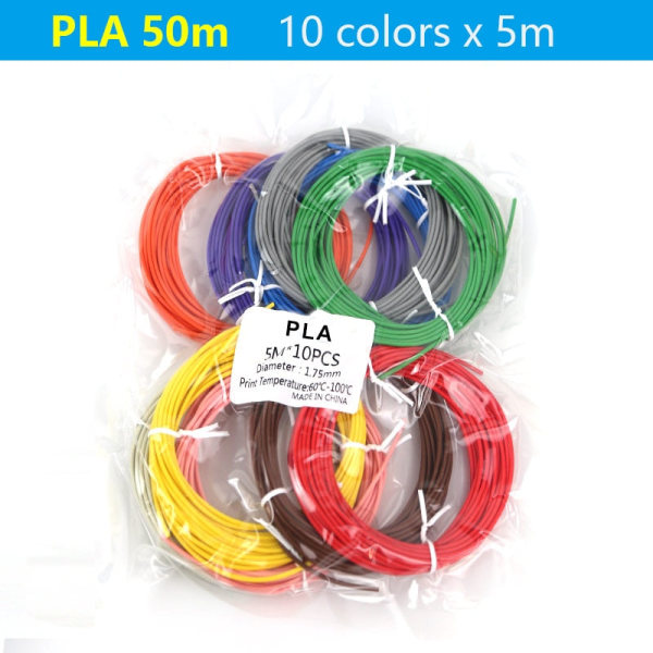 PLA/ABS 3D Pen Filament 10/20 Rolls 10M Diameter 1,75mm 200M Plast Filament För 3D Pen 3D Printer Penna, Färgen upprepas inte PLA 50M As photo