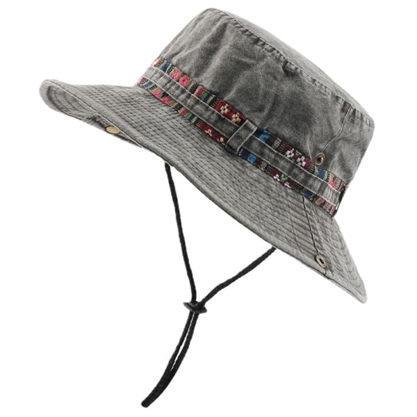 Bomull UV-skydd Solhattar För Kvinnor Män Fiske Vandring Hinkhatt Blommig banddesign Utomhus cap Grey Camo One Size