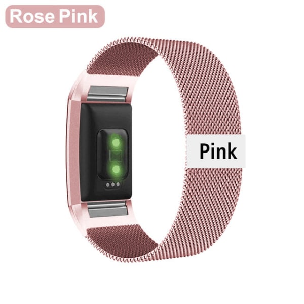 Magnetisk Milanese Loop-rem i rustfritt stål for Fitbit Charge 2-rem Erstatningsarmbånd for Fitbit Charge 3 4 Klokkebånd Black S--180mm--Charge 3