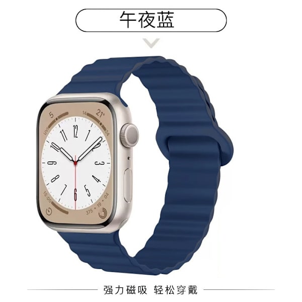 Klockarmband för Apple Watch iWatch S10 urtavla: 42mm midnattsblå
