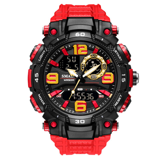 Lyxiga Herrklockor Dubbel Display Vattentät Herr Sport Armbandsur Militär Arméklocka Herr Stoppur Black Golden