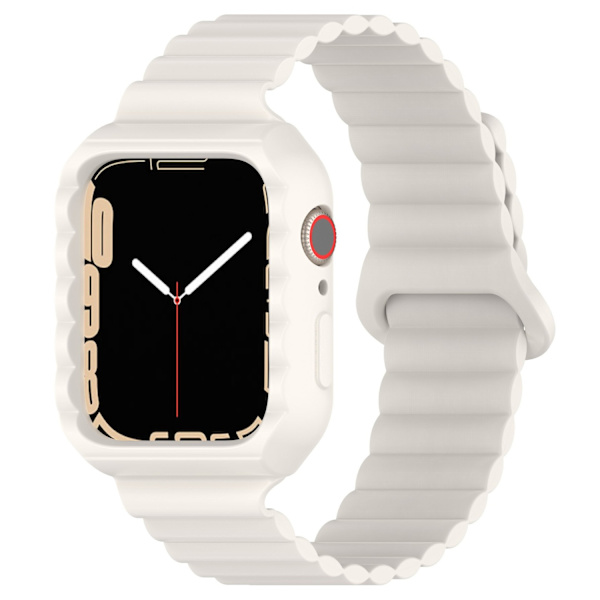 Klockarmband för Apple Watch iWatch 42/44/45mm Elfenbensvit