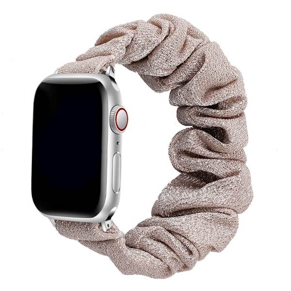 Scrunchie-ranneke Apple Watch -rannekkeelle 44mm 40mm iWatch 42/38mm Joustava Nylon Solo Loop älykäs rannekoru applewatch serie 5 43 SE 6 Turmeric gold 42mm or 44mm