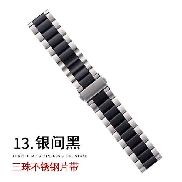Urrem til Apple Watch iWatch til 1-9 generation SE 38-40-41mm s10: 42mm Sølv sort