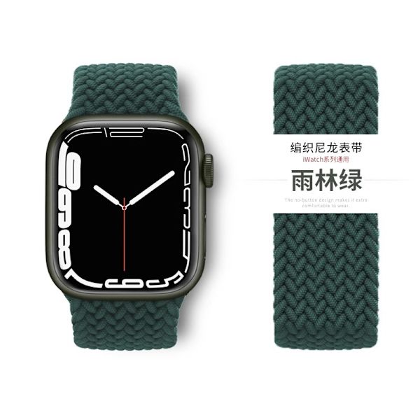 Klockarmband för Apple Watch iWatch 42/44/45/49mm S storlek Rainforest Green