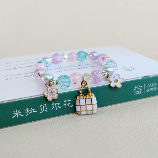 Sødt tegneserie My Melody børne perlebesat krystal kvindelig par studerende veninder gave farve armbånd tilbehør 05 Unicorn