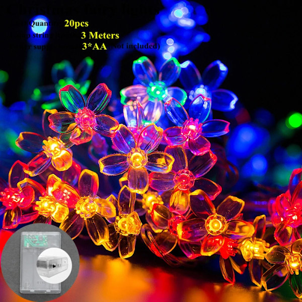 Uusi Vuosi 2024 Luovat Pajunoksavalonauhat 20 LEDiä Joulukoriste Kotiin Noel Kerst Xmas Koristelu Navidad 2023 F268-Color 20LED