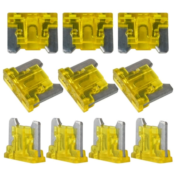 100/50/10 stk. Mikro Bil Sikringer Automotive Blad Type Mini Sikring Sortiment Blad Sikring Sett 2A 3A 5A 7.5A 10A 15A 20A 25A 30A 35A 40A 10AMP 10pcs
