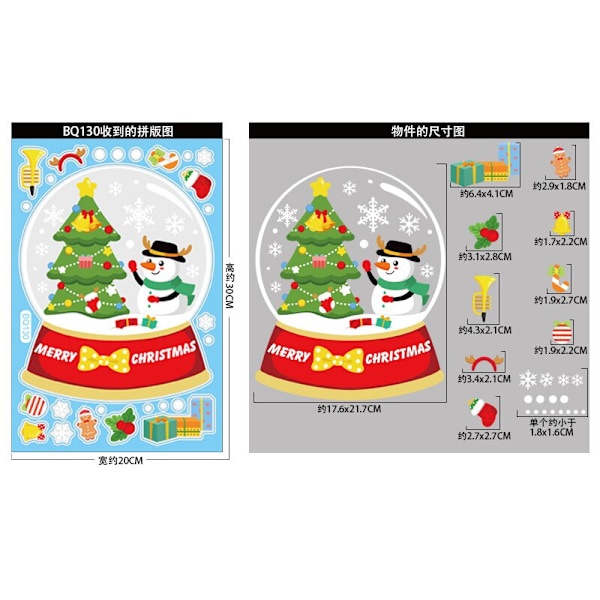 God Jul Fönsterdekaler Snögubbe Älg Julgran Feliz Navidad Juldekor För Hemmet 2023 Barn Favorit Jultomte Gåvor Green