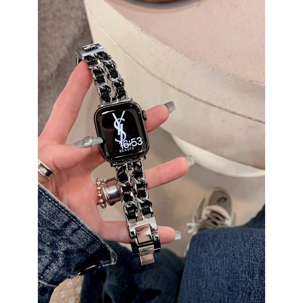 Klockarmband för Apple Watch iWatch Passar för 42/44/45/49MM universal 350 svart + silver