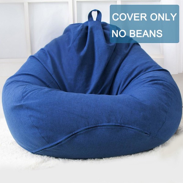 Bean Bag Stol Cover Stolar Soffa Slipcover Avtagbar Tvättbar Lazy Sofa Beanbag för inomhus utan påfyllning Bean Bag Cover för vuxna och barn Blue 70x80cm