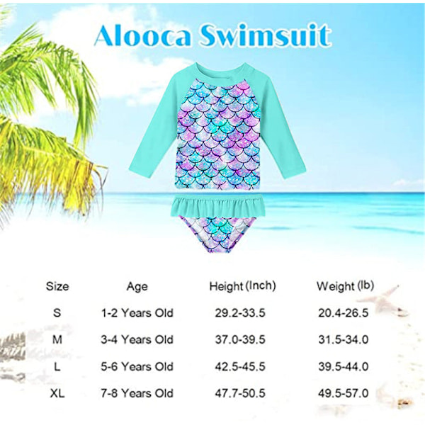 Uimapuku Lasten Split Bikini Pitkähihainen Tyttöjen Uima-asu E Model 140cm