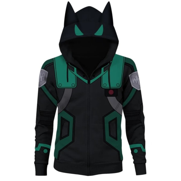 My Hero Academia Midoriya Izuku Deku Cosplay Costume Jacka Vuxen Unisex Hoodie Coat Sweatshirts A XL