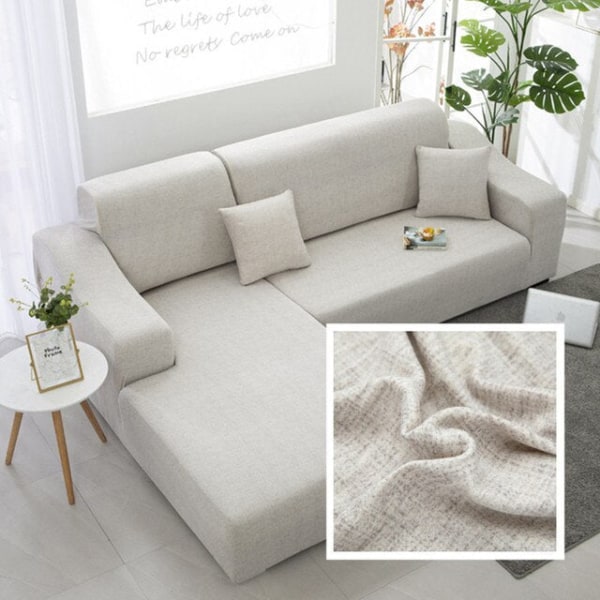 Enfärgade hörnsofföverdrag för vardagsrum, elastiska Spandex sofföverdrag, stretchiga överdrag, L-formad soffa, behöver köpa 2 st sofföverdrag 1 1pc  1-Seat 90-140cm