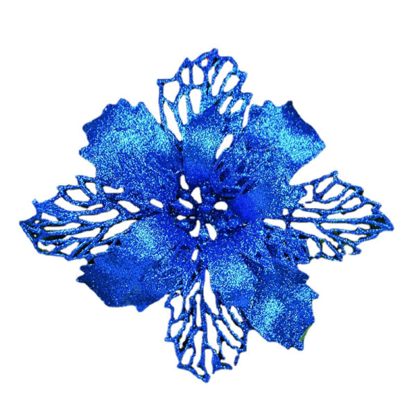 5 kpl Glitter Keinotekoisia Joulukukkia Joulukuusen Koristeita Kotiin Tekokukkia Joulukoristeet Uudenvuoden Sisustus royal blue 11cm