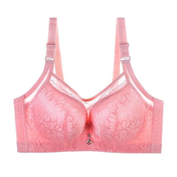 Spetsbehå med hel kupa för kvinnor med mesh push-up sexig behå sexiga underkläder för kvinnor för vardagsbruk Beige 42D