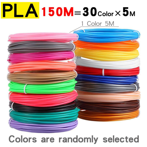 PLA-filamentti 3D-kynään tulostusmateriaali 10/20 rullaa 10M halkaisija 1,75 mm 200M Hajuton Turvallinen Muovitäyttö 3D-tulostinkynälle 150M 30 Color PLA